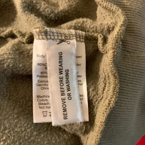 DKNY Olive green hoodie with zip side - Picture 6 of 11